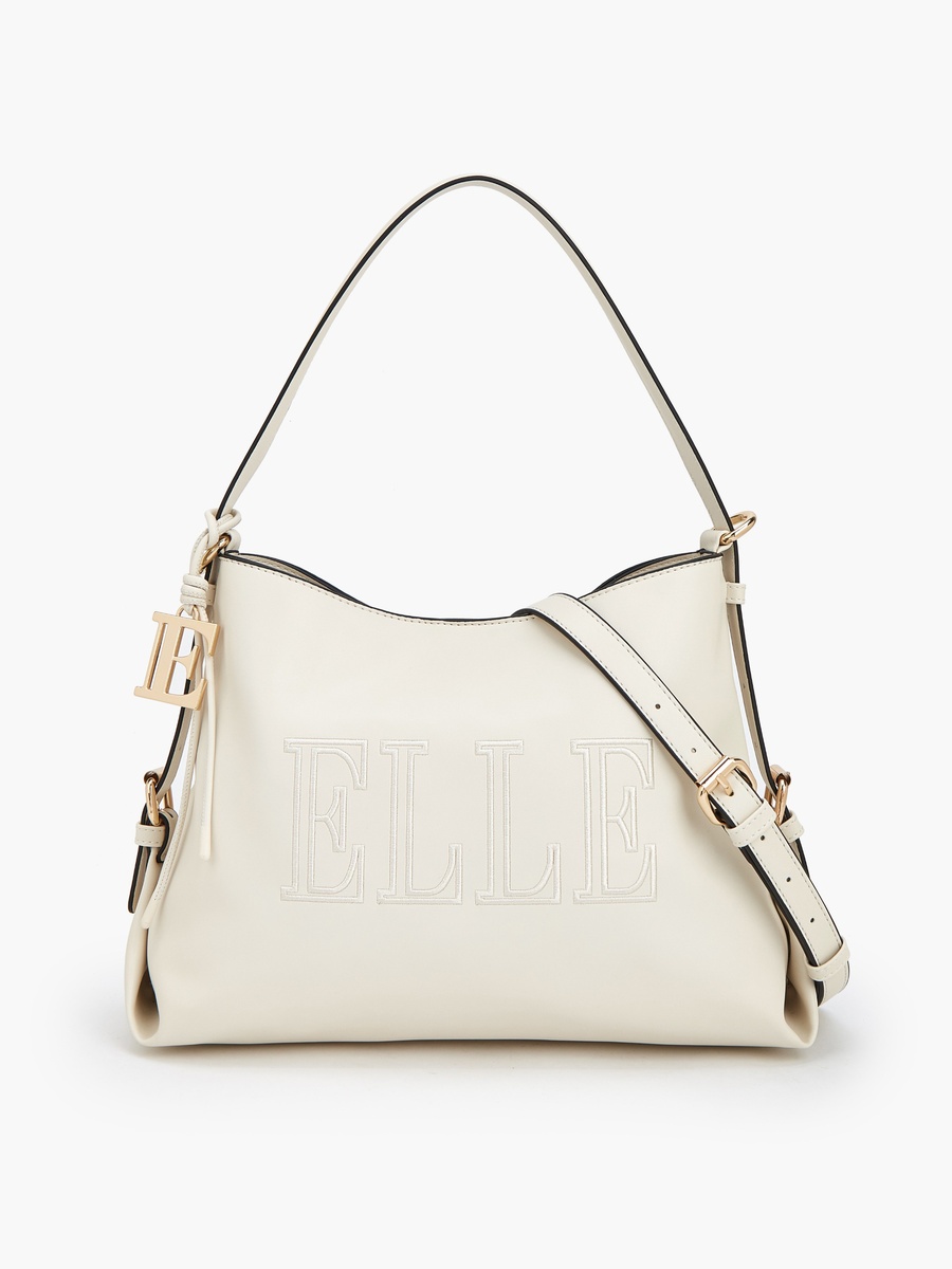 Gabriella Gucci Logo Embossed Shoulder Bag with Zip Closure