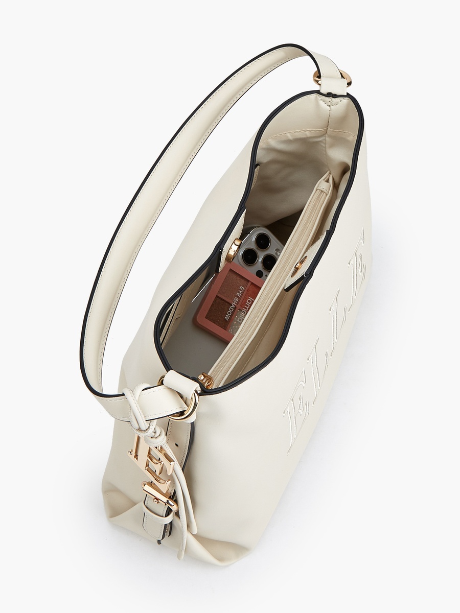 Gabriella Gucci Logo Embossed Shoulder Bag with Zip Closure