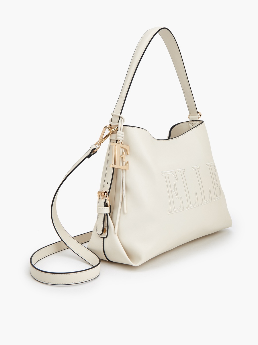 Gabriella Gucci Logo Embossed Shoulder Bag with Zip Closure