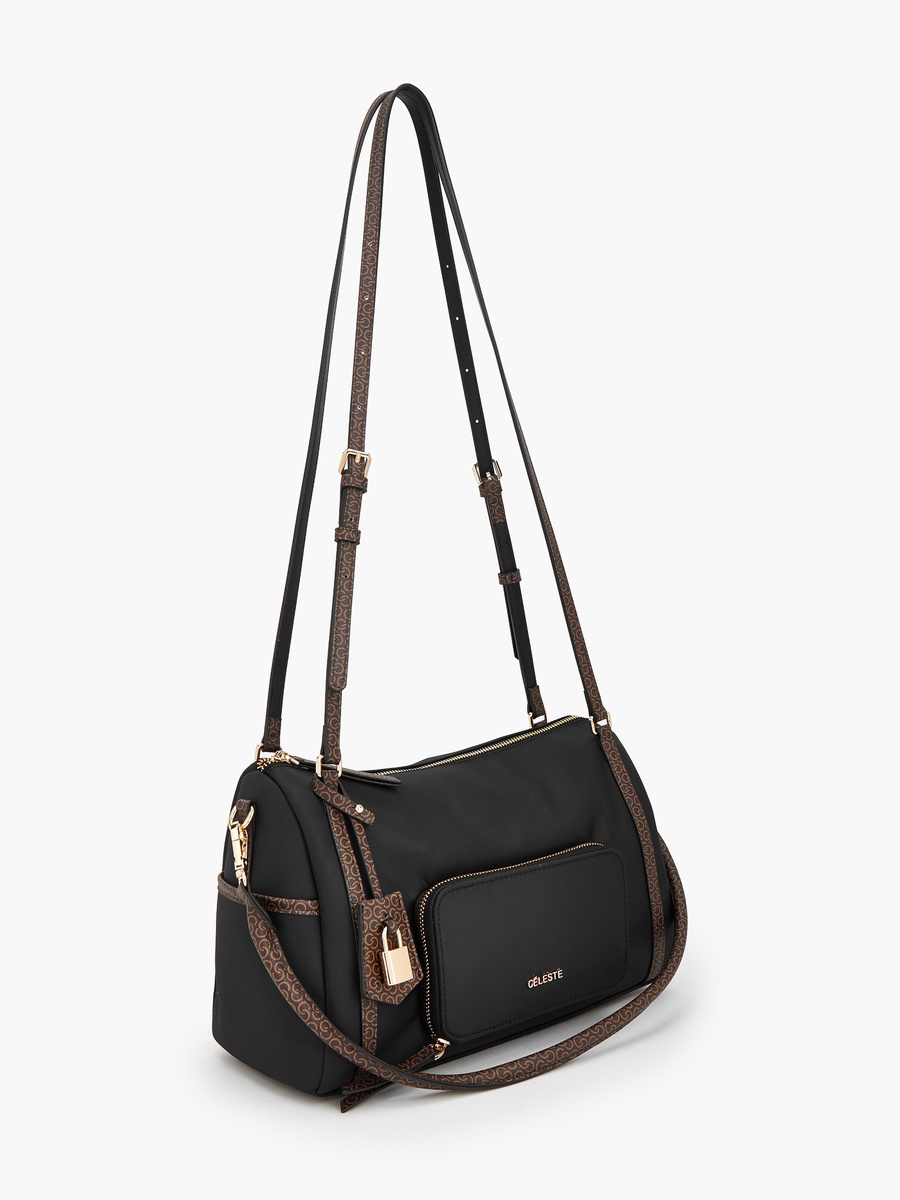 Monogram Print Shoulder Bag with Double Handle