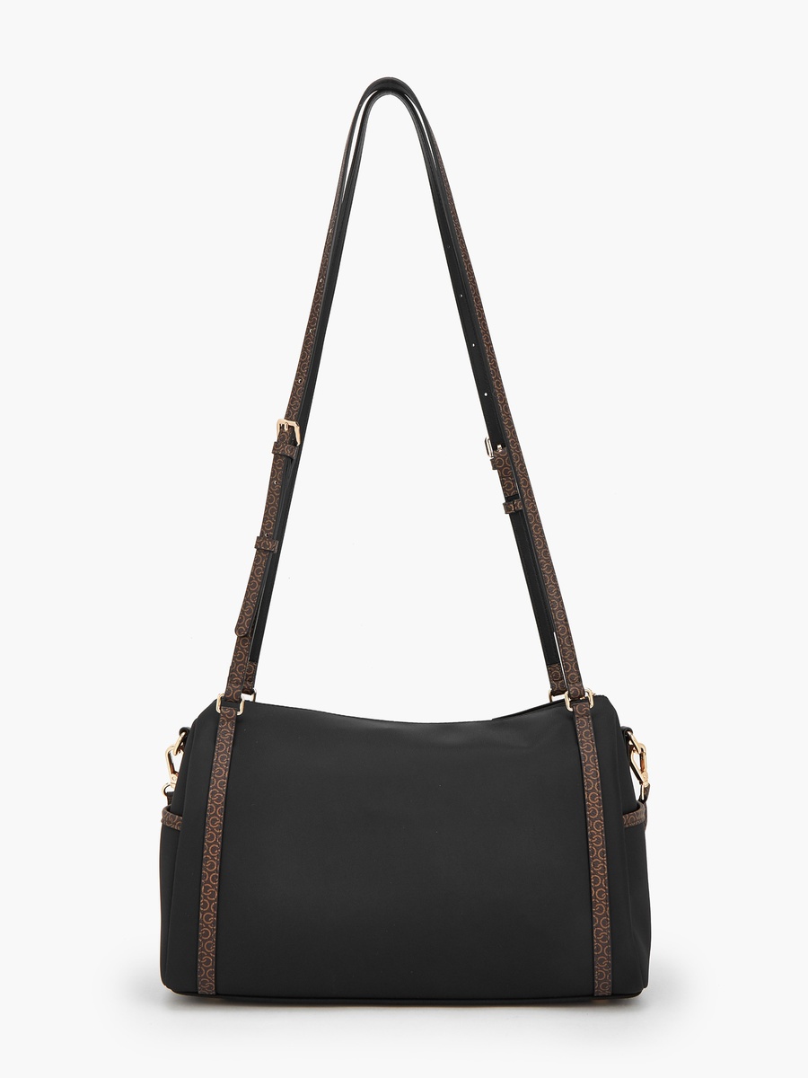 Monogram Print Shoulder Bag with Double Handle