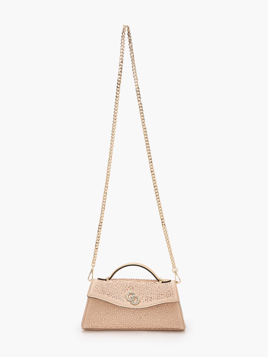 Diamante Embellished Satchel Bag with Chain Strap