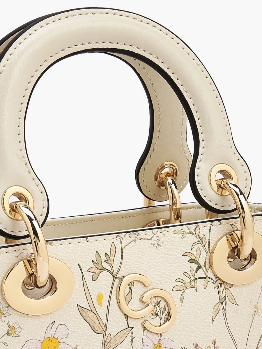 Floral Print Tote Bag with Double Handles
