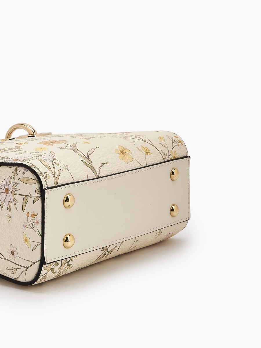 Floral Print Tote Bag with Double Handles