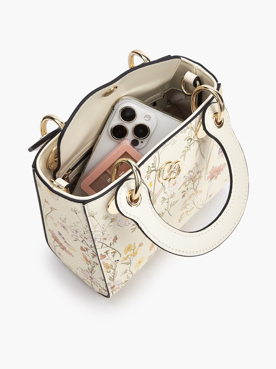 Floral Print Tote Bag with Double Handles