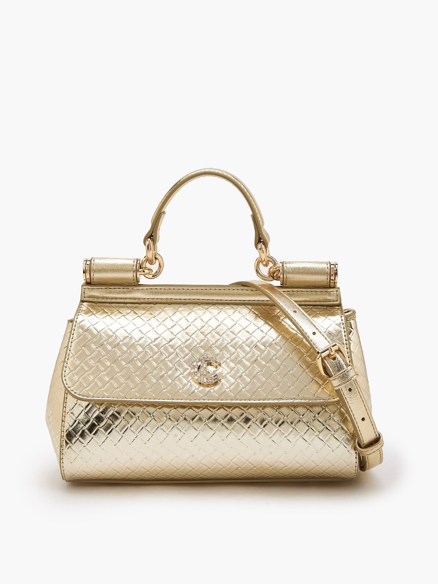Weave Textured Satchel Bag with Detachable Strap