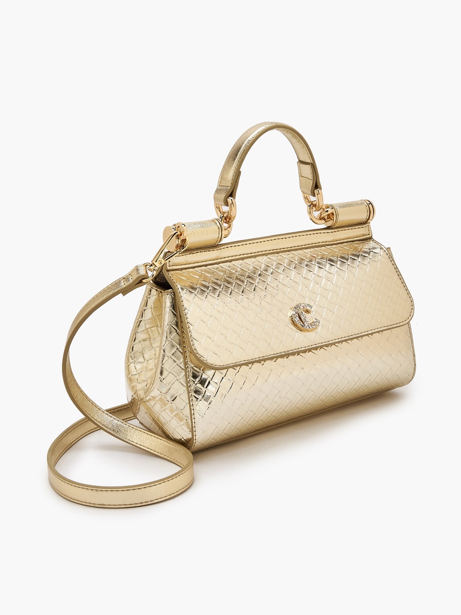 Weave Textured Satchel Bag with Detachable Strap