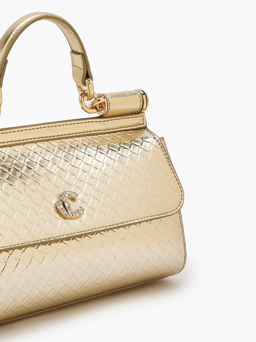 Weave Textured Satchel Bag with Detachable Strap