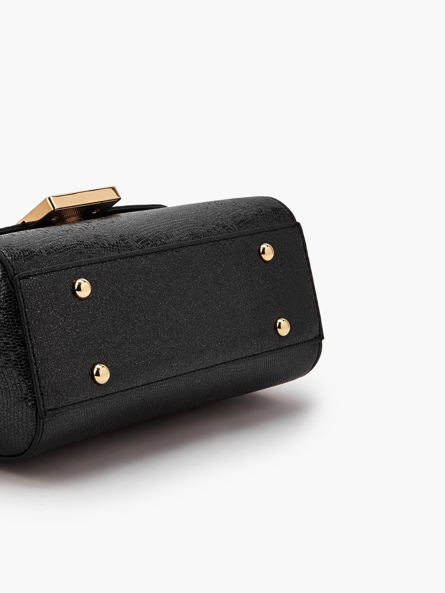 Floral Embellished Satchel Bag with Chain Strap