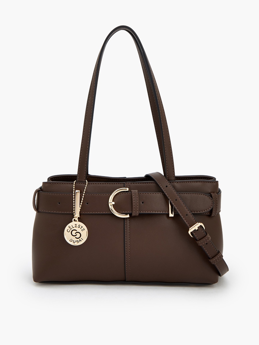 Buckle Detail Tote Bag with Double Handle