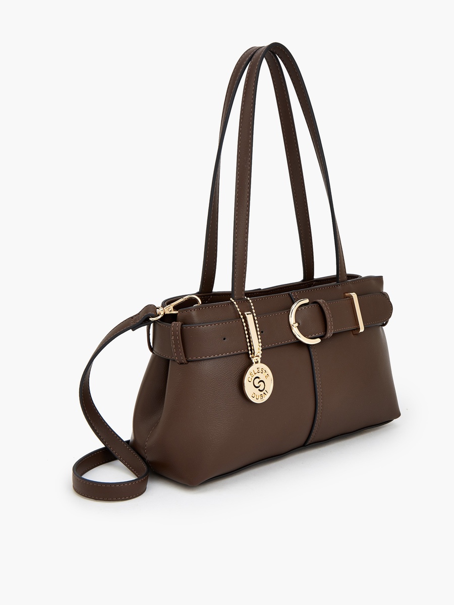 Buckle Detail Tote Bag with Double Handle