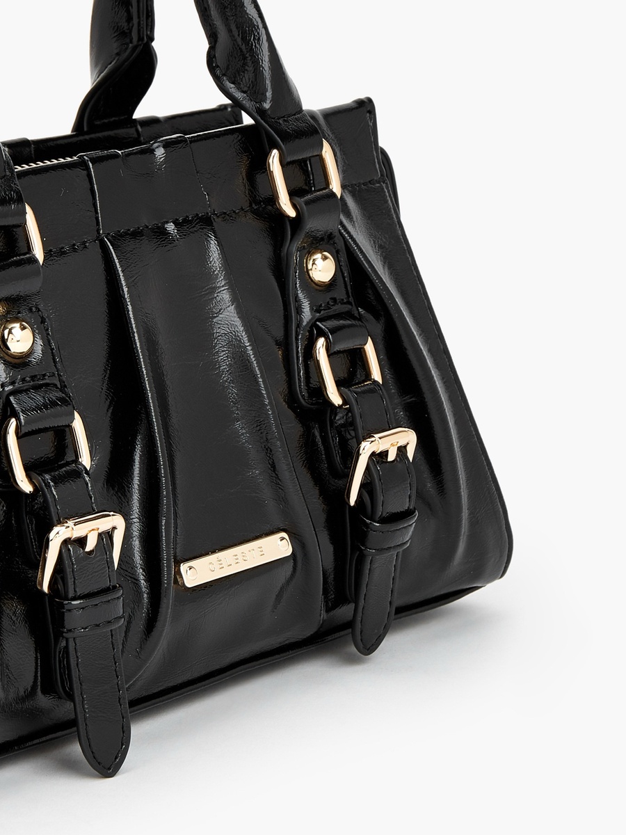 Buckle Detail Tote Bag with Double Handle