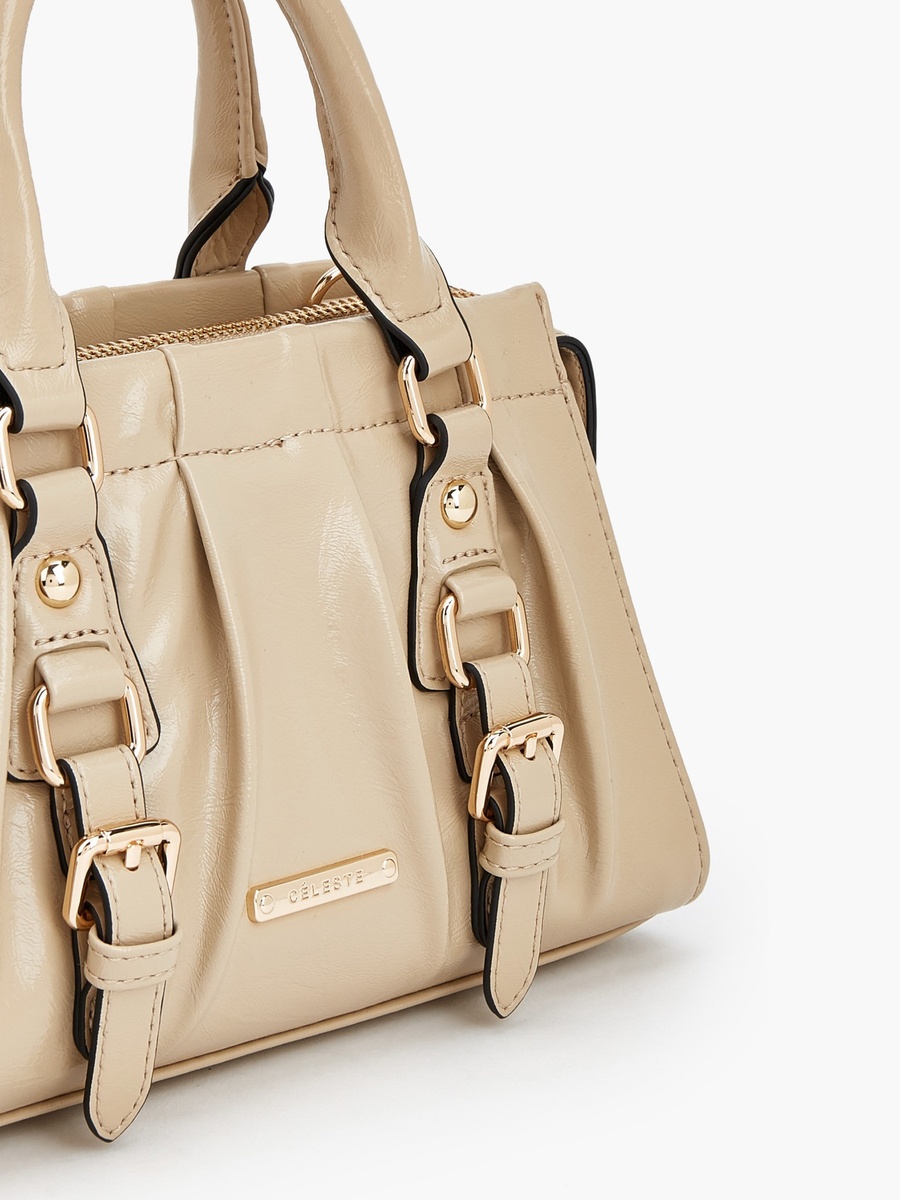 Buckle Detail Tote Bag with Double Handle