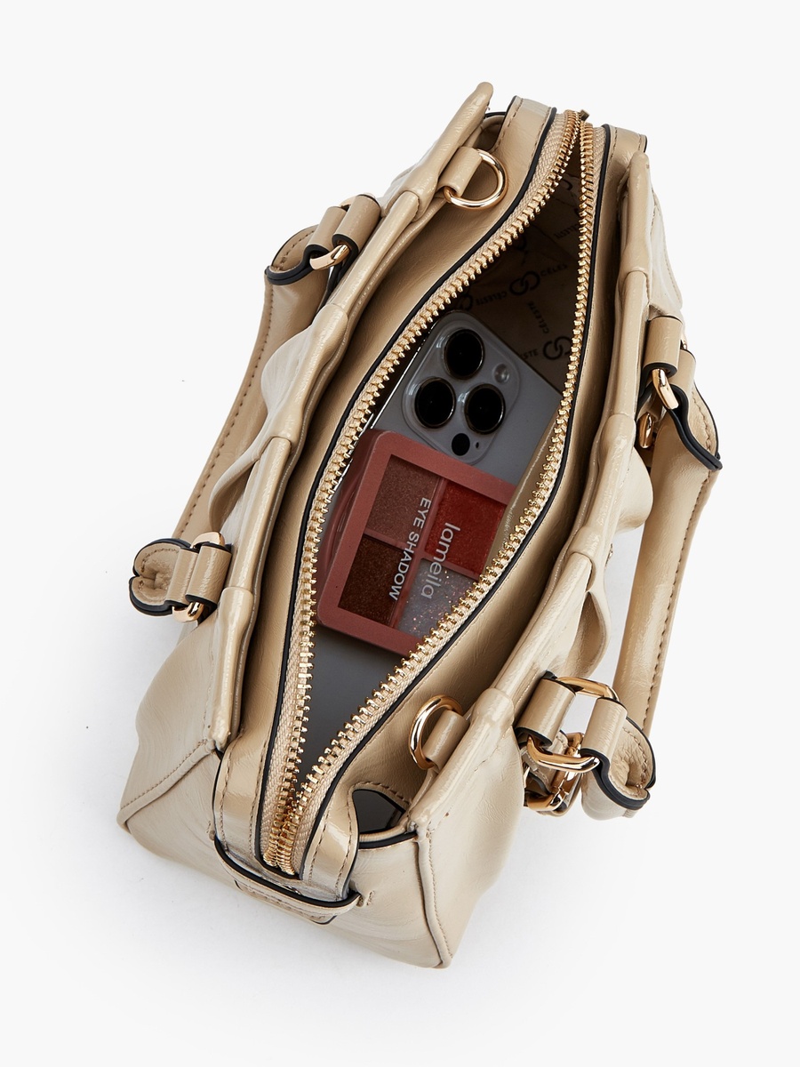 Buckle Detail Tote Bag with Double Handle