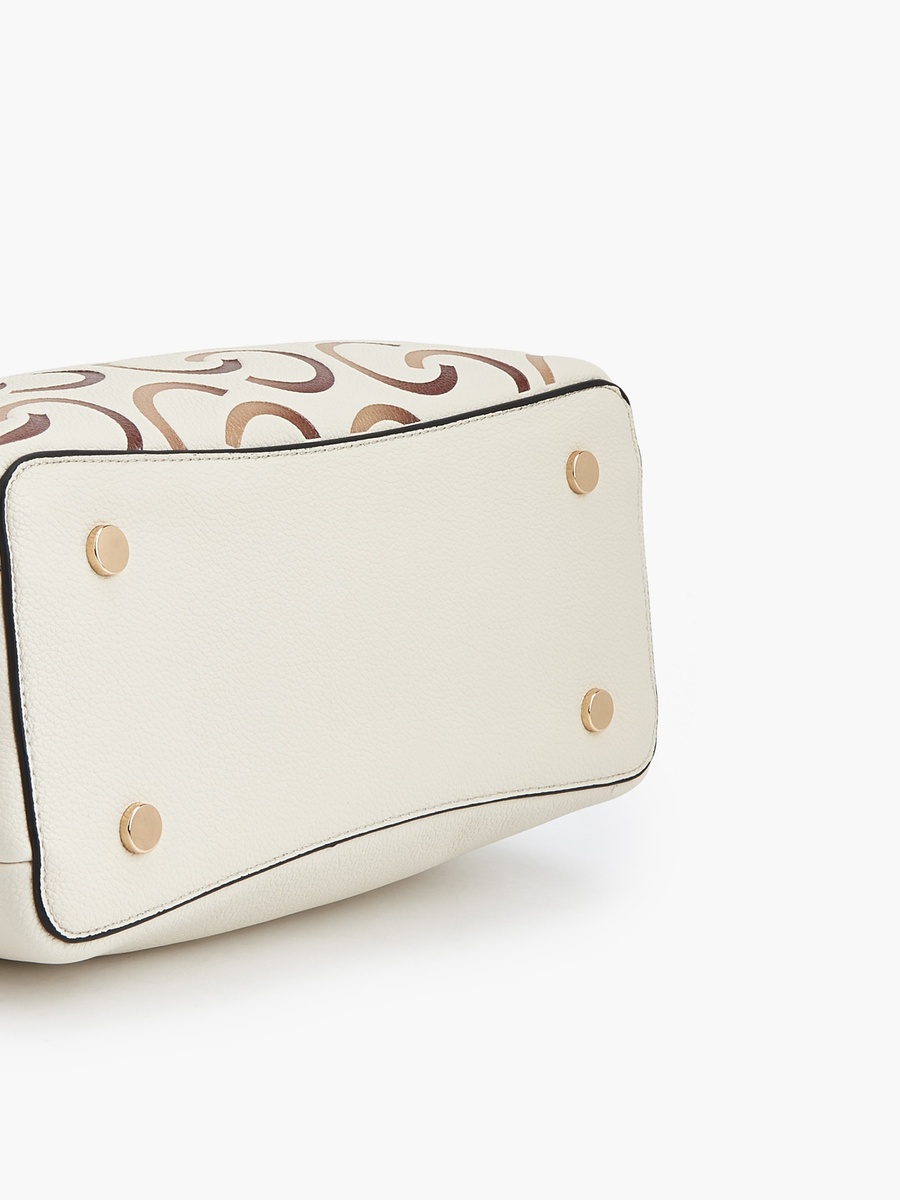 Monogram Print Tote Bag with Double Handle