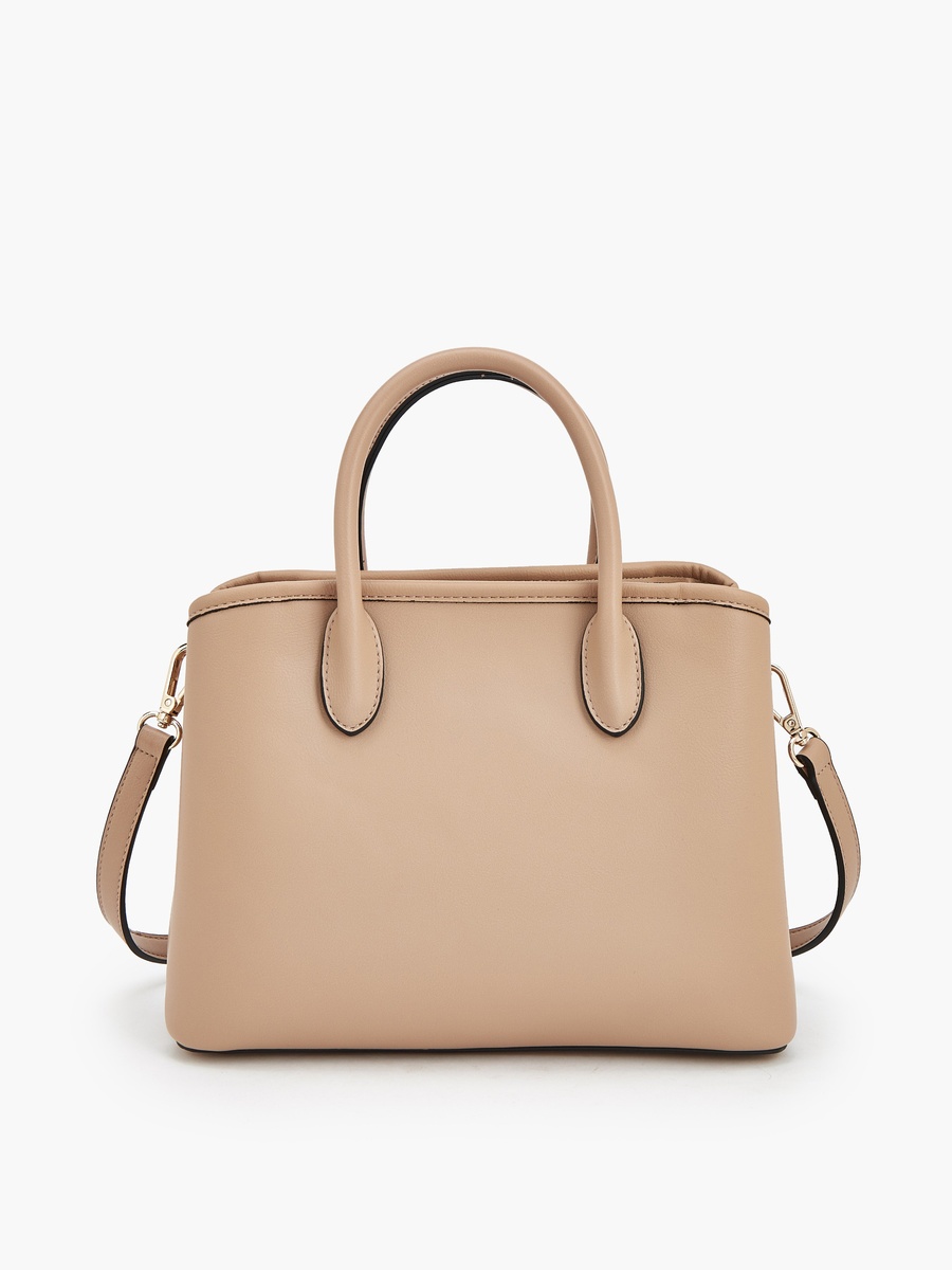 Monogram Print Tote Bag with Double Handle