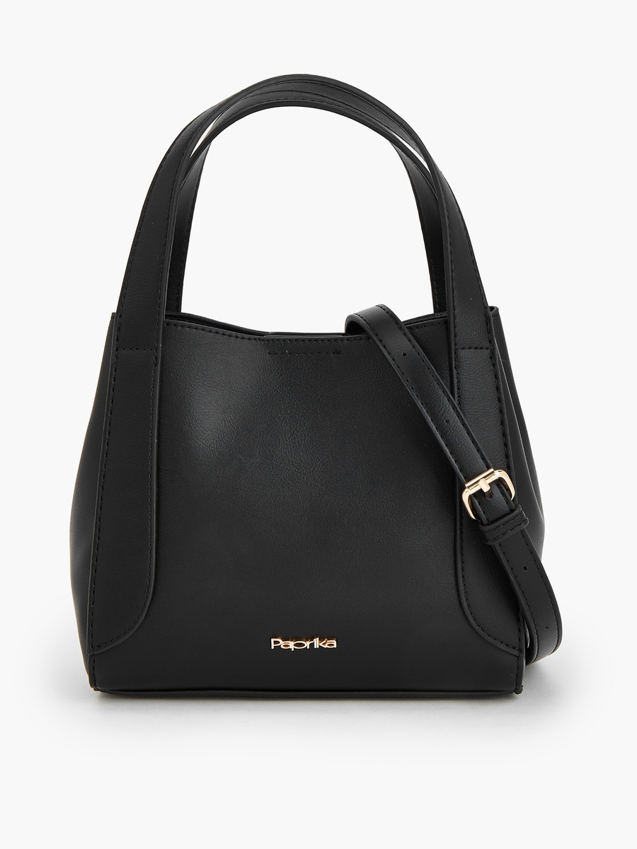 Solid Tote Bag with Detachable Strap