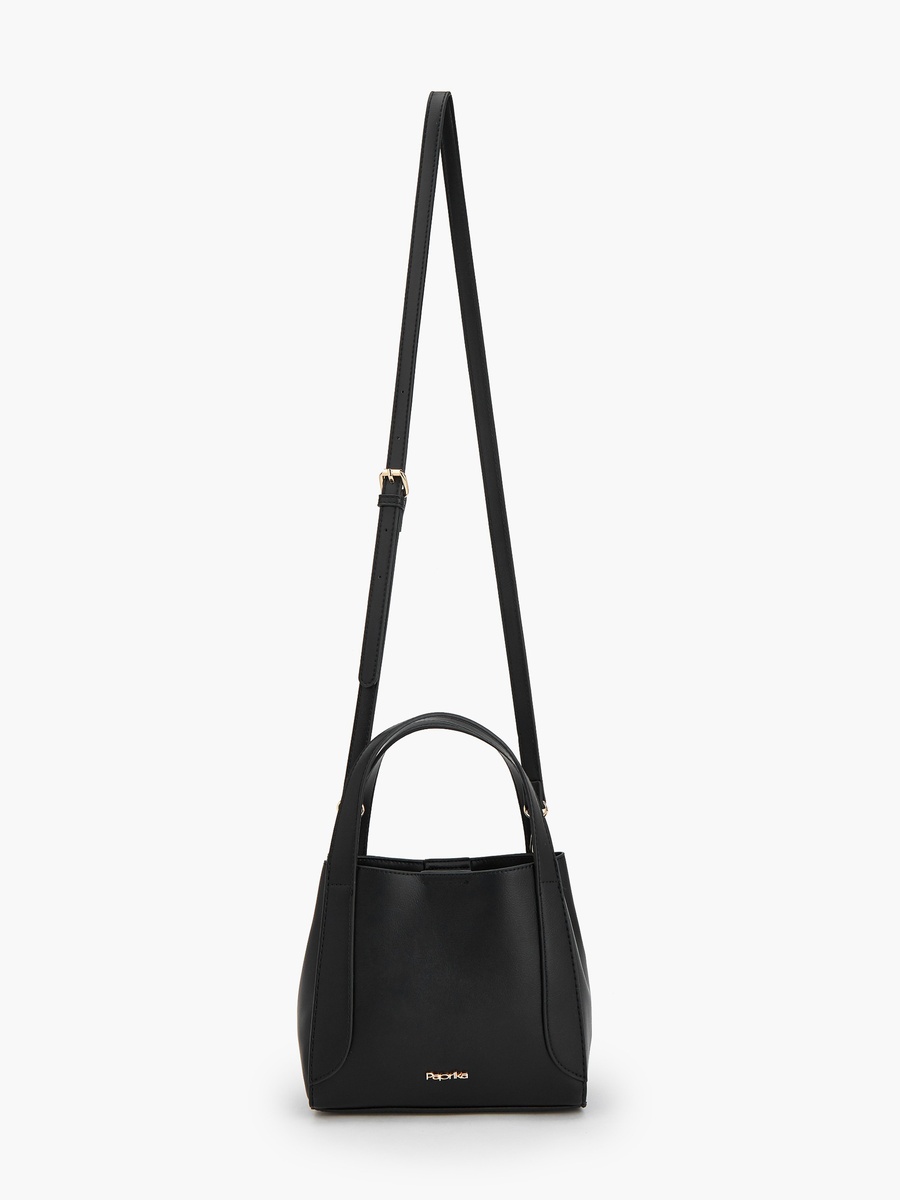 Solid Tote Bag with Detachable Strap