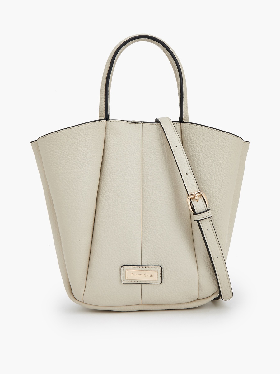 Textured Tote Bag with Detachable Strap