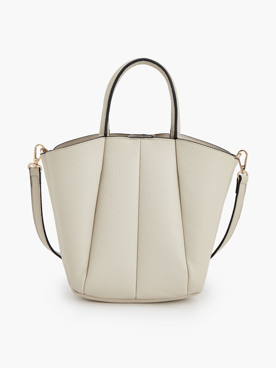 Textured Tote Bag with Detachable Strap