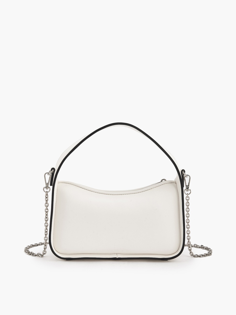 Sequin Embellished Shoulder Bag with Zip Closure