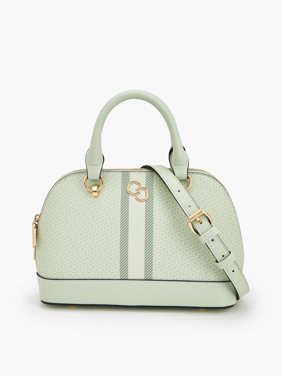 Monogram Print Dome Bag with Double Handle