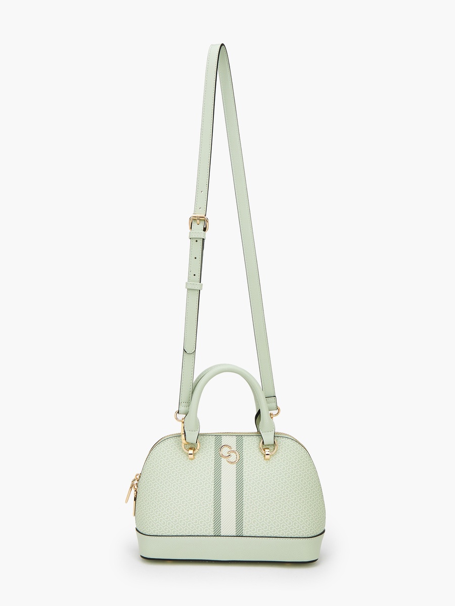 Monogram Print Dome Bag with Double Handle