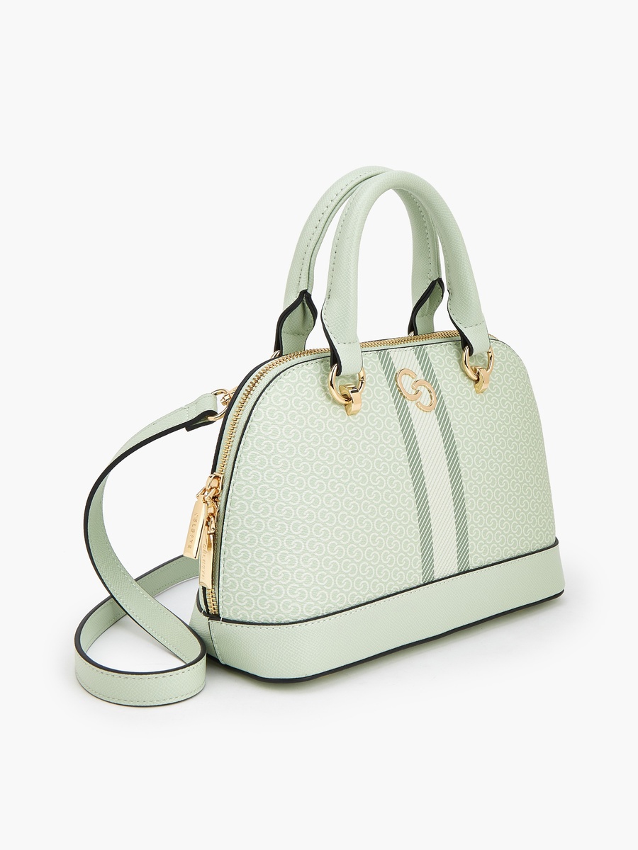 Monogram Print Dome Bag with Double Handle