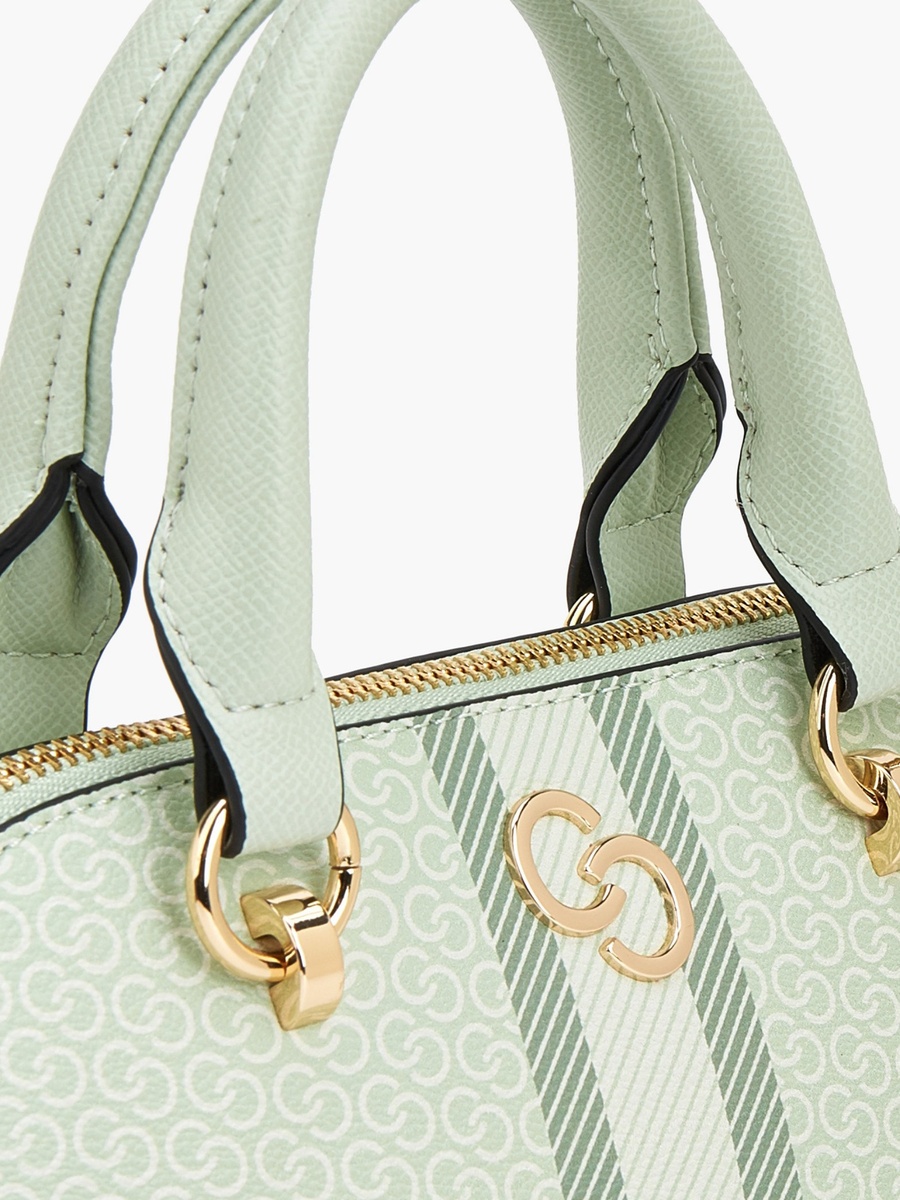 Monogram Print Dome Bag with Double Handle