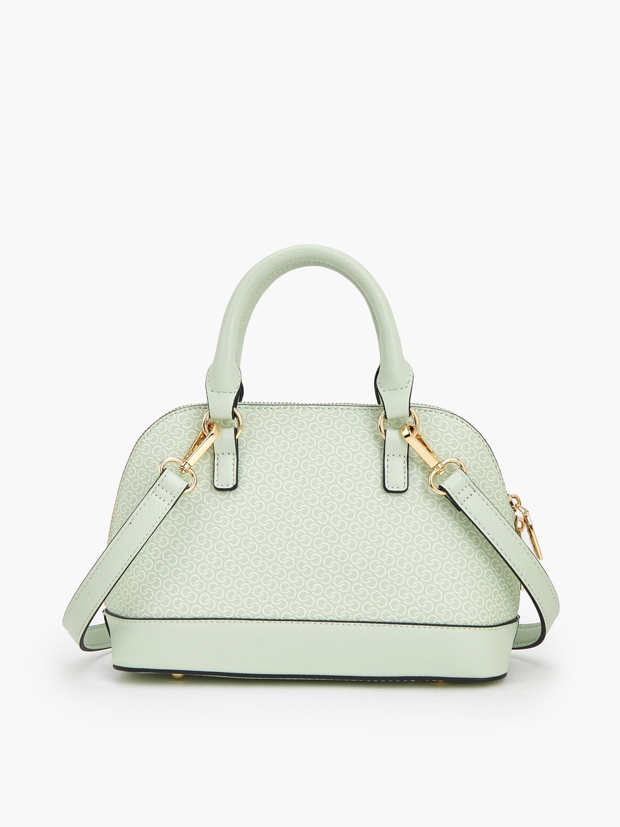 Monogram Print Dome Bag with Double Handle