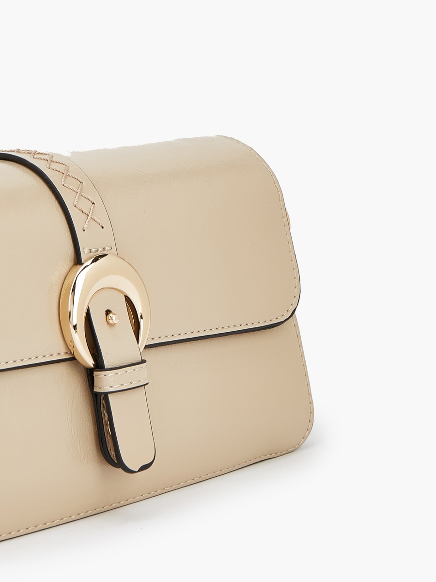 Buckle Detail Crossbody Bag with Adjustable Strap