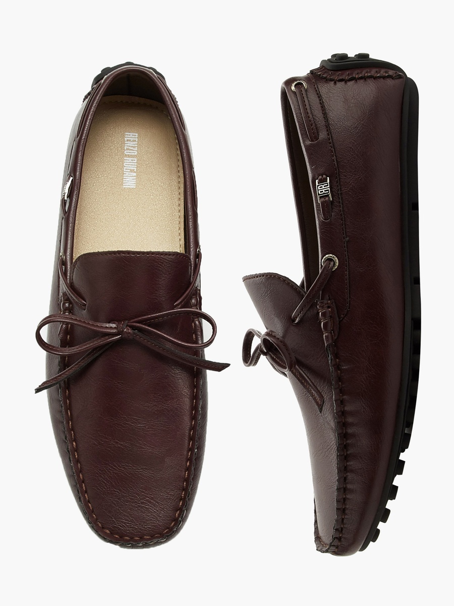 Men Bow Trim Slip-On Loafers