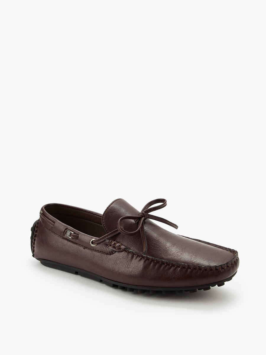 Men Bow Trim Slip-On Loafers