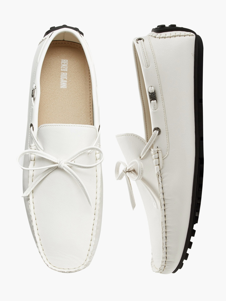 Men Bow Trim Slip-On Loafers