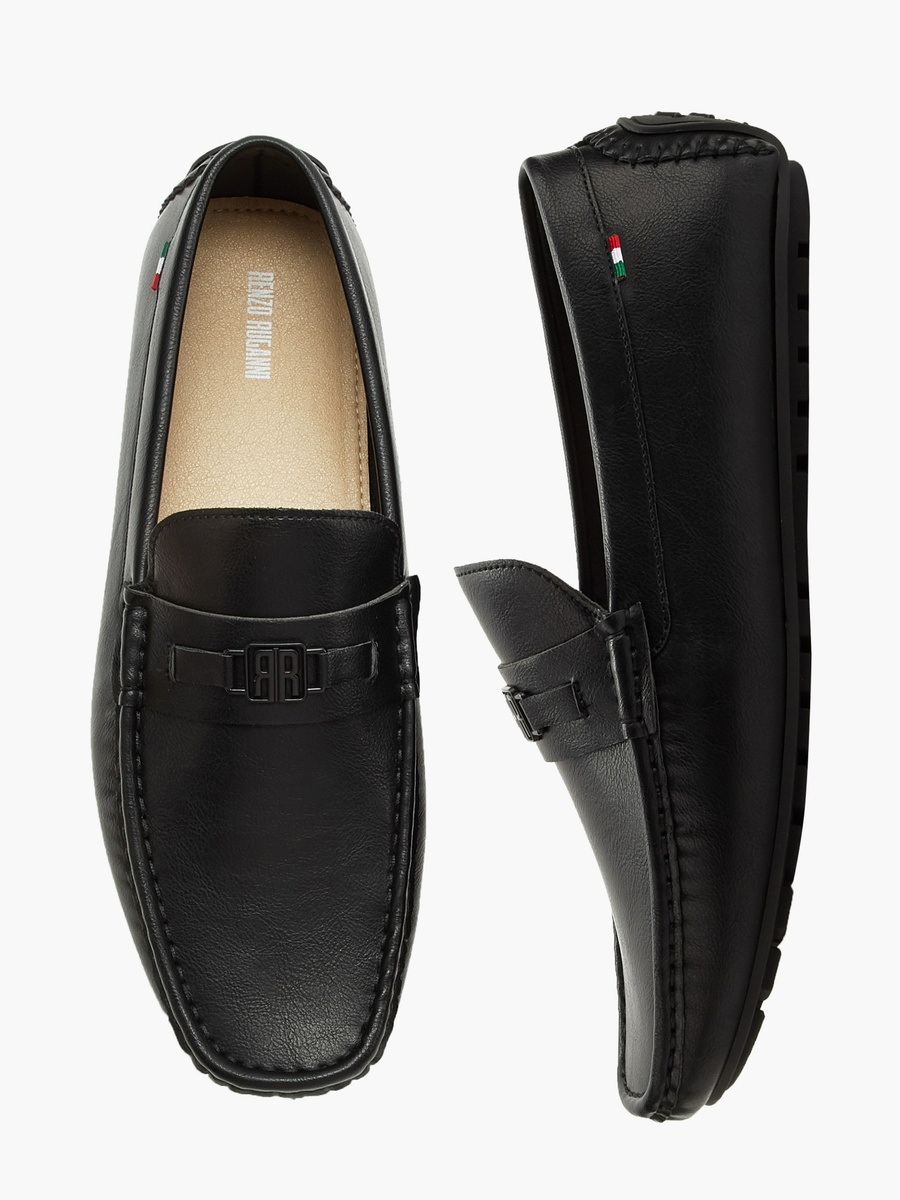 Men Logo Accent Slip-On Loafers