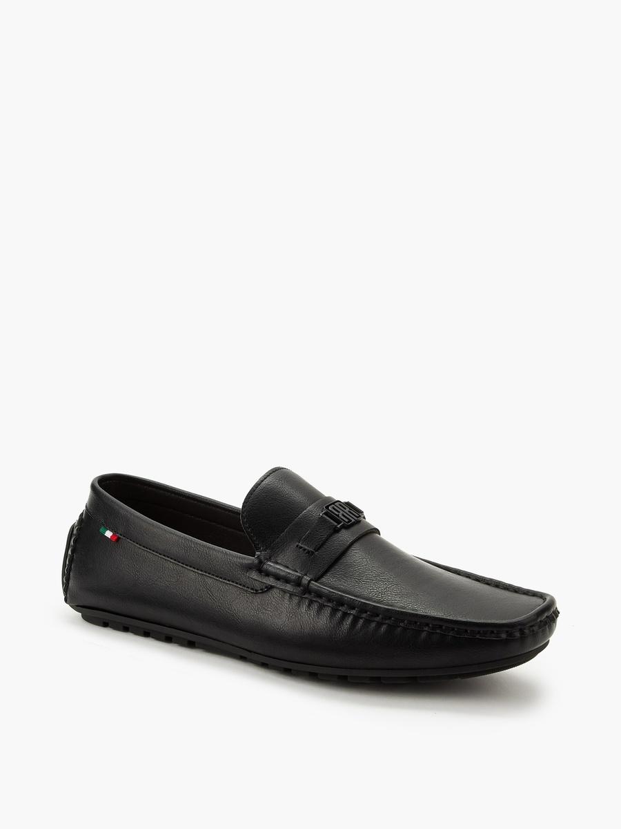 Men Logo Accent Slip-On Loafers