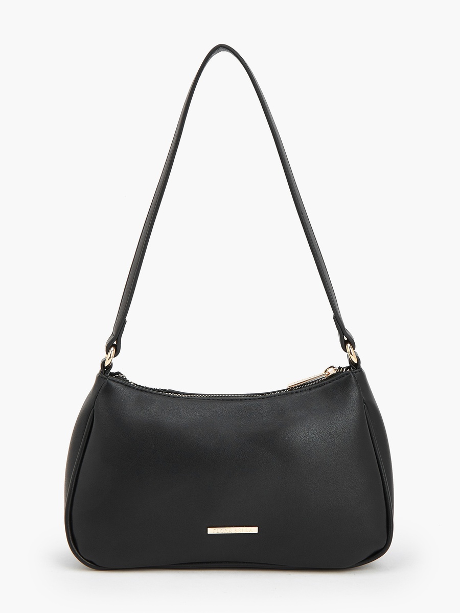 3D Applique Shoulder Bag with Zip Closure
