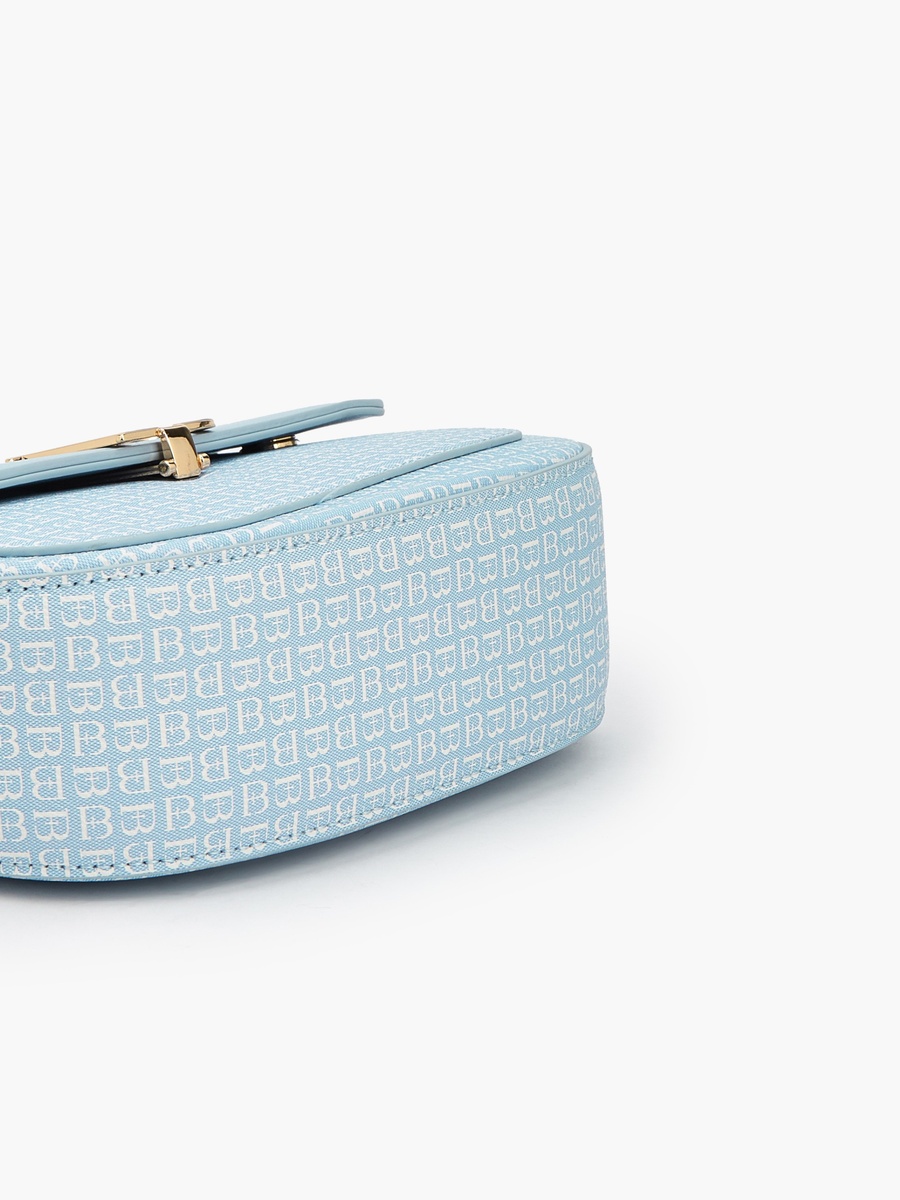 Monogram Print Shoulder Bag with Flap