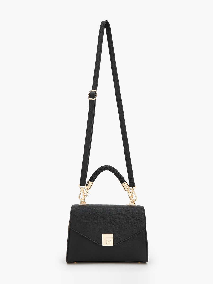 Textured Satchel Bag with Detachable Strap