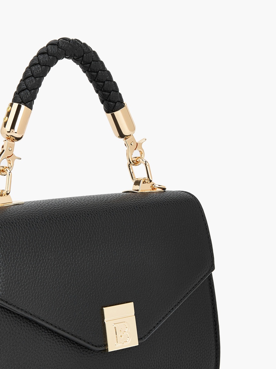 Textured Satchel Bag with Detachable Strap