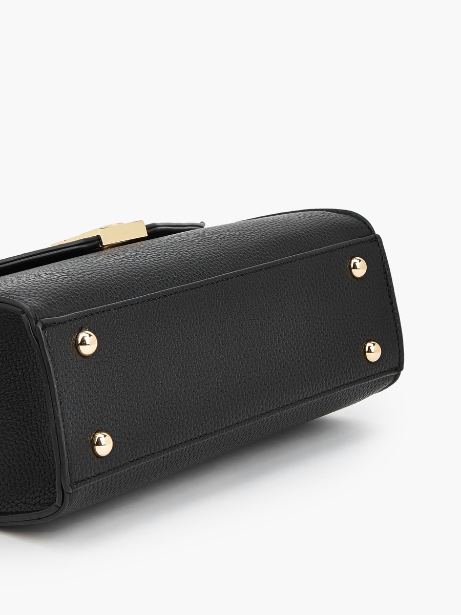 Textured Satchel Bag with Detachable Strap