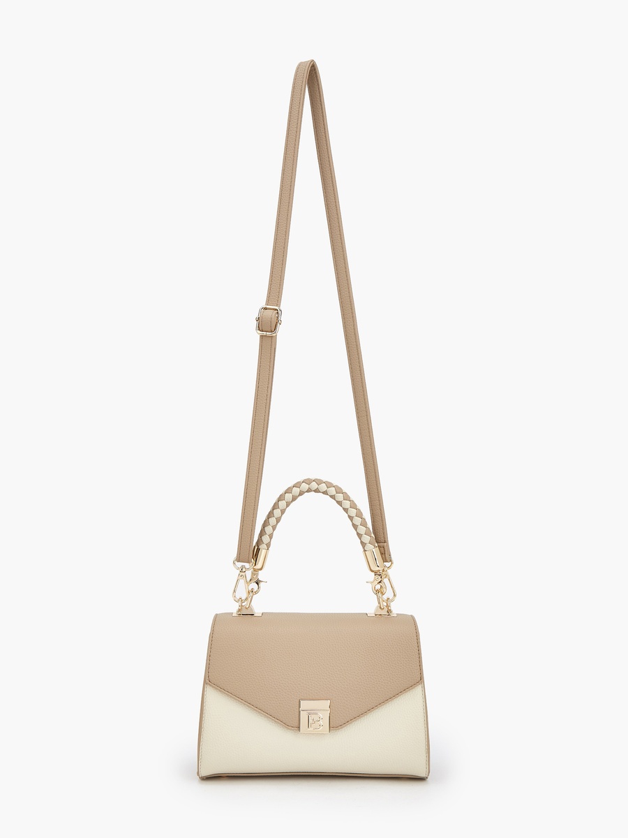 Textured Satchel Bag with Detachable Strap