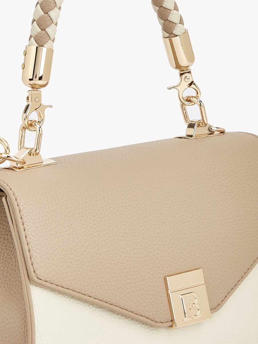 Textured Satchel Bag with Detachable Strap