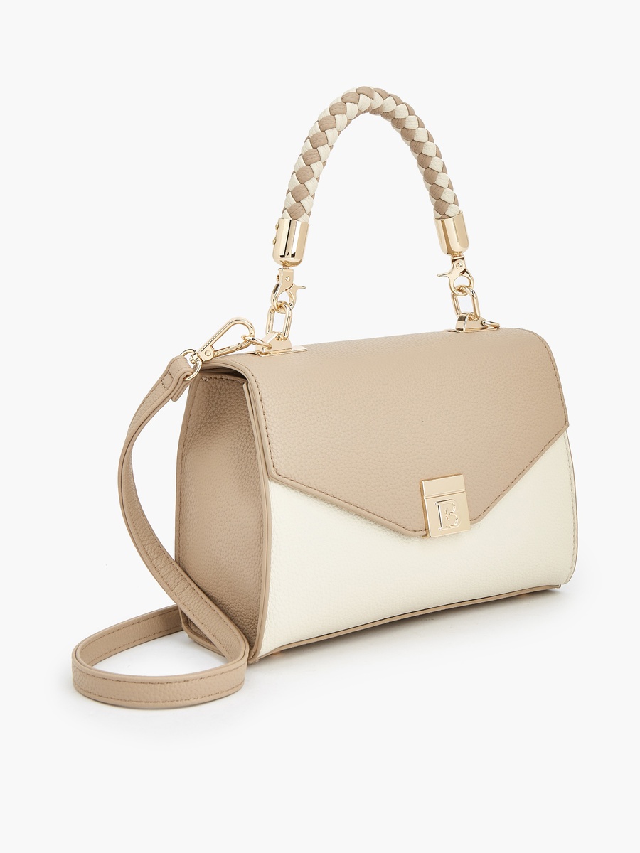 Textured Satchel Bag with Detachable Strap
