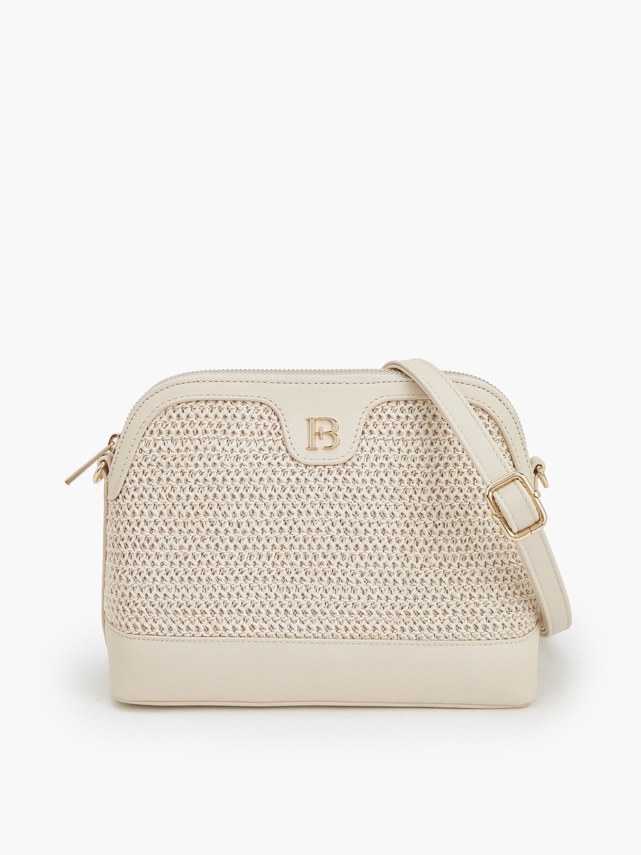 Raffiya Textured Crossbody Bag