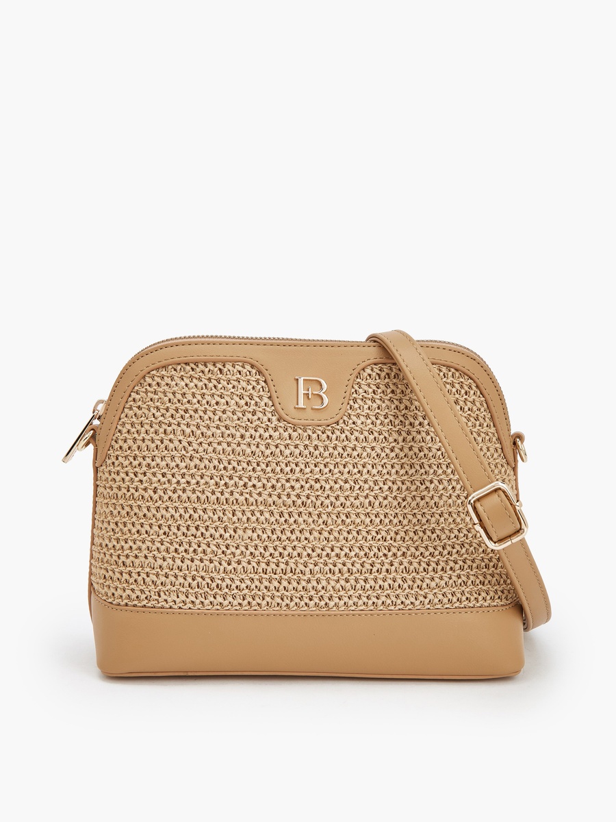 Raffiya Textured Crossbody Bag