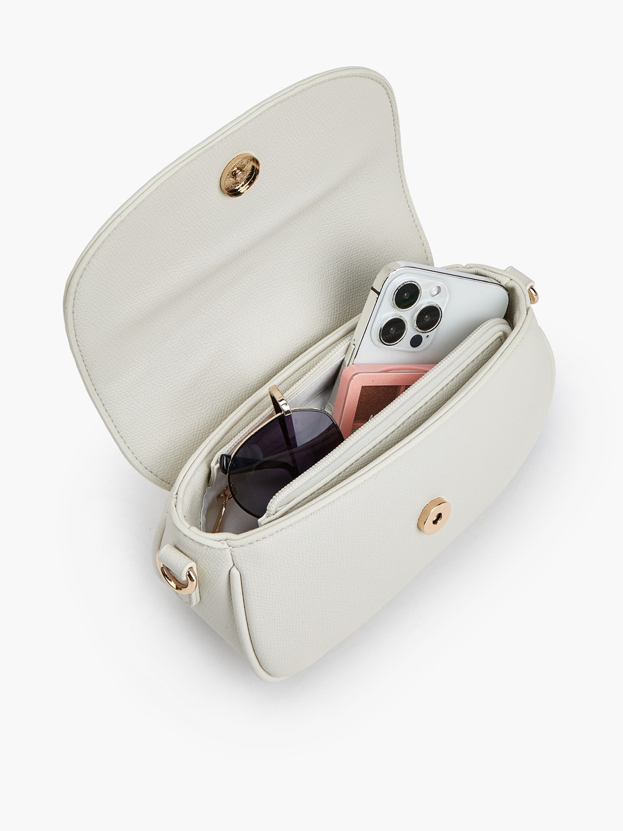 Cutout Detail Crossbody Bag with Magnetic Closure