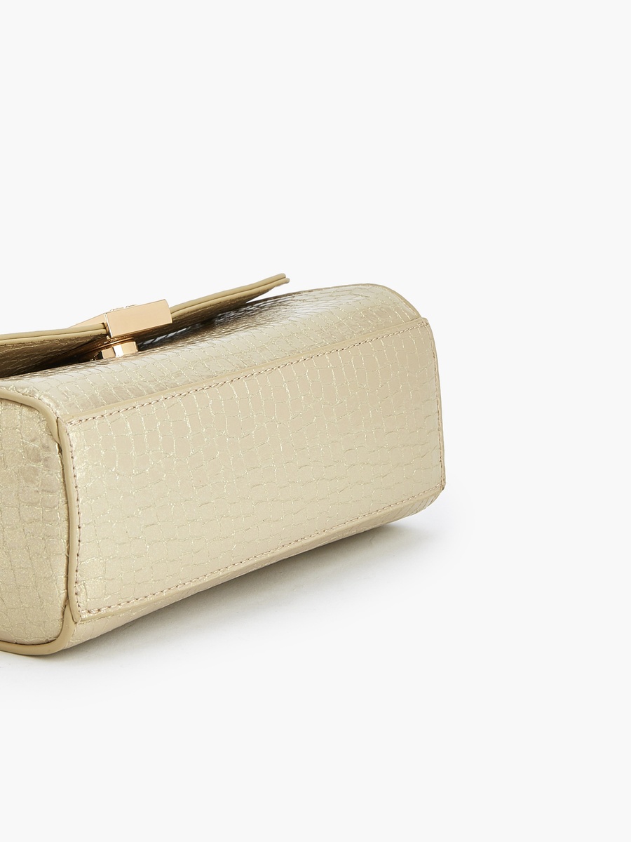 Textured Crossbody Bag with Chain Strap