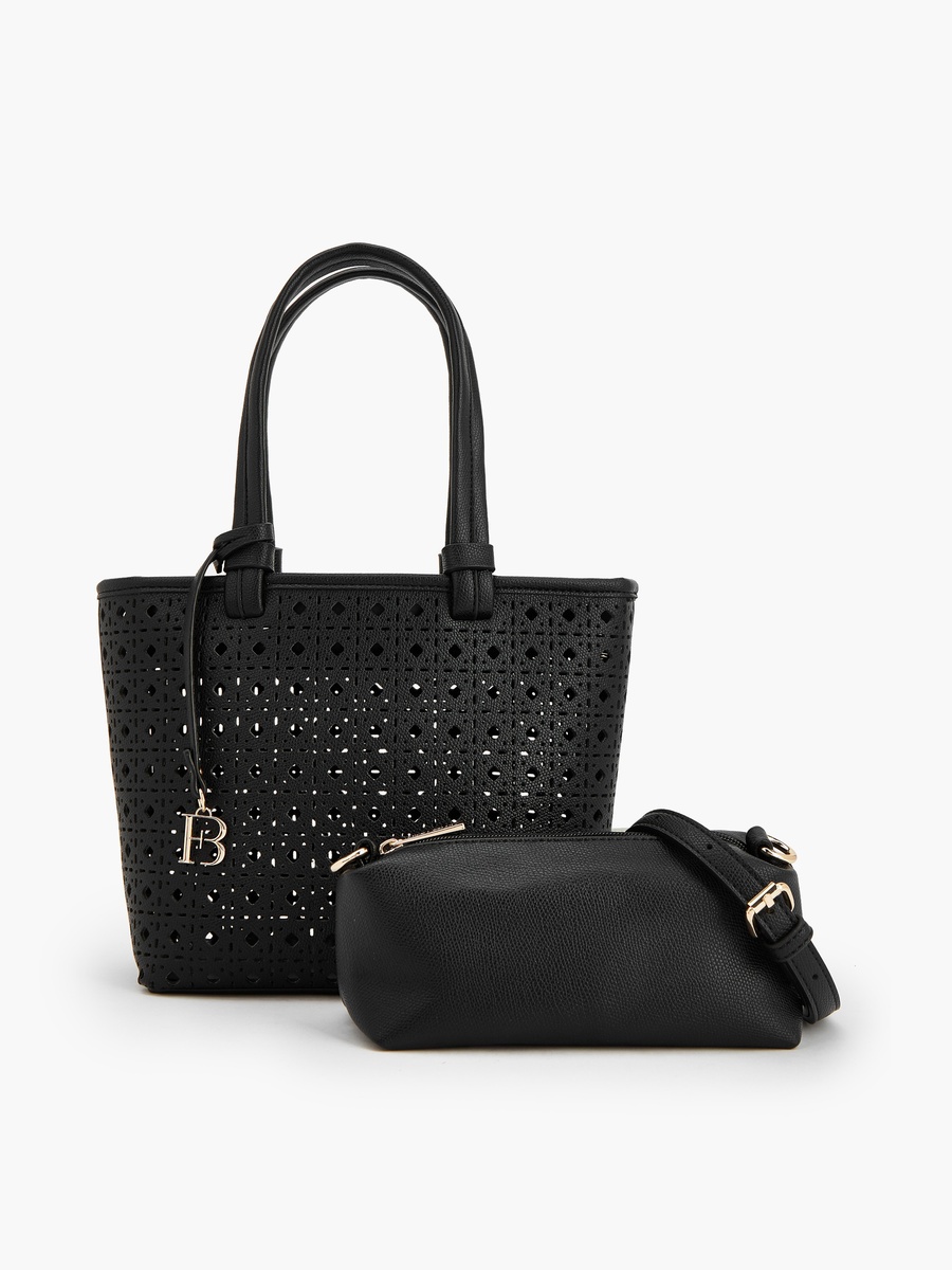 Laser Cut Tote Bag with Crossbody Bag