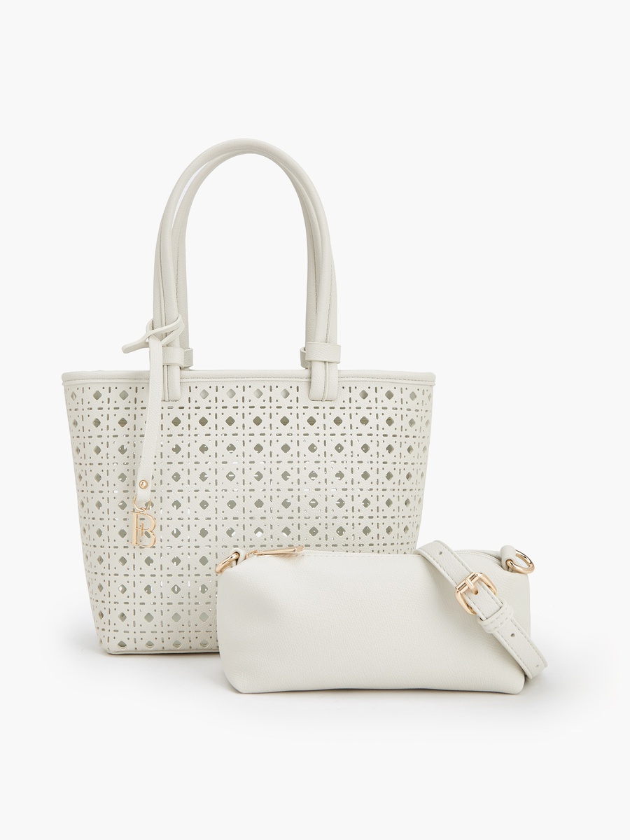 Laser Cut Tote Bag with Crossbody Bag
